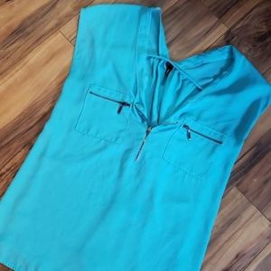 Sleeveless aqua Maurices Top